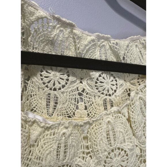 NWT Esley Crochet Floral Lace Peasant Top Gauzy Boxy Drapey Boho Cottagcore - Picture 6 of 7